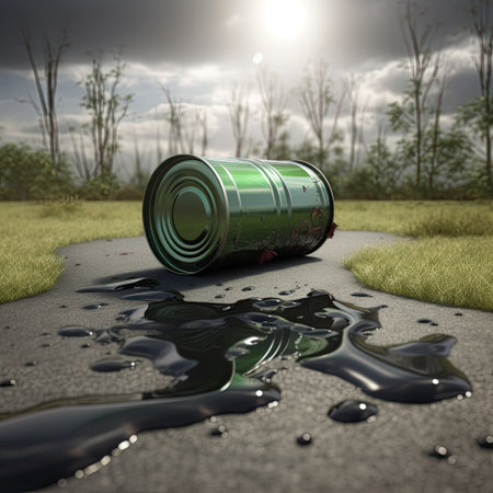 The concept of planet with the oil industry and ecological catastrophyの素材