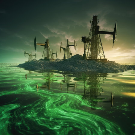 The concept of planet with the oil industry and ecological catastrophyの素材