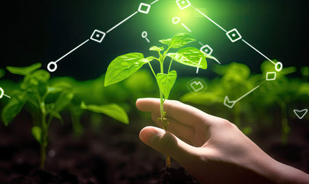 IOT and smart farming concept. Creating using generative AI toolsの素材