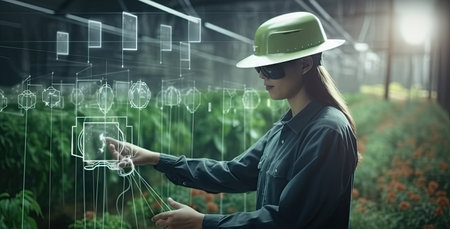 IOT and smart farming concept. Creating using generative AI toolsの素材