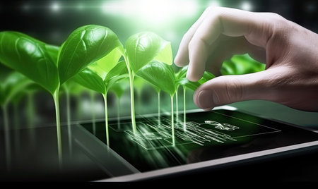 Farm online management ads, farming control technology online. Creating using generative AI toolsの素材