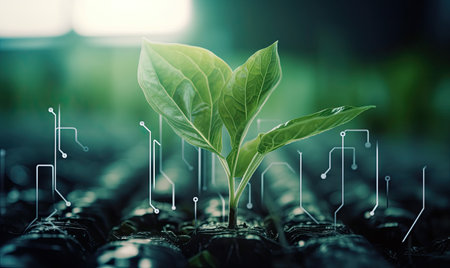 IOT and smart farming concept. Creating using generative AI toolsの素材