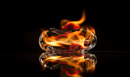 Glass magnifies the beauty of transparent flames Creating using generative AI toolsの素材