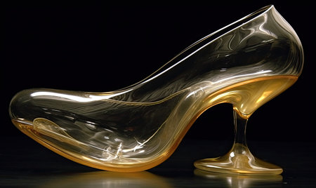 A transparent glass accent gives women's shoes a modern edge Creating using generative AI toolsの素材