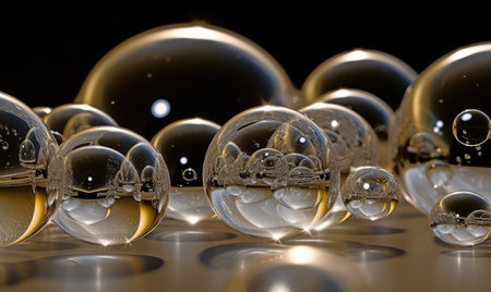 Clear, colorful, and transparent bubbles from soapy water Creating using generative AI toolsの素材