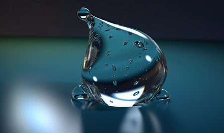 Transparent glass sphere forms a delicate bubble Creating using generative AI toolsの素材