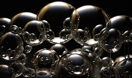 Transparent and colorful soap bubbles in abundance Creating using generative AI toolsの素材