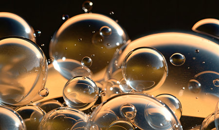 Clear, colorful, and transparent bubbles from soapy water Creating using generative AI toolsの素材
