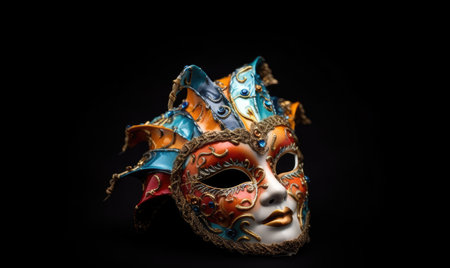 The colorful carnival mask added to the festive atmosphere Creating using generative AI toolsの素材