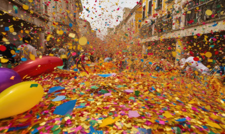 The party was alive with colorful confetti Creating using generative AI toolsの素材