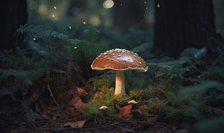 The magic of the forest is embodied in mushrooms Creating using generative AI toolsの素材