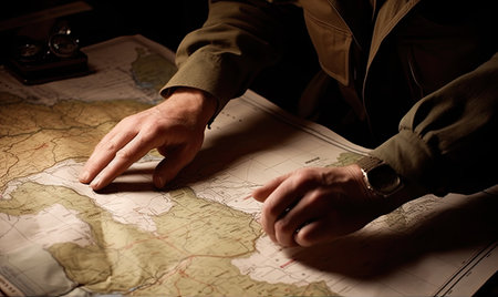 The map was central to the military council's war plan Creating using generative AI toolsの素材