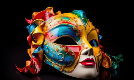 The carnival mask was decorated with bright colors Creating using generative AI toolsの素材