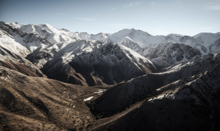 Snow-covered peaks of Morocco's majestic mountains. Creating using generative AI toolsの素材