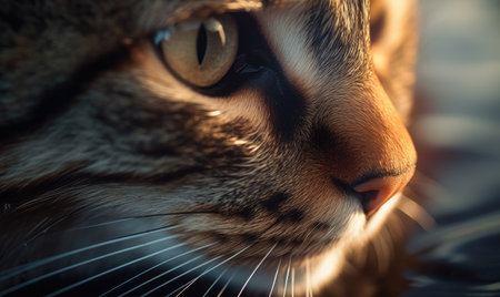 Captivating close-up of a cat's eye with water reflection Creating using generative AI toolsの素材