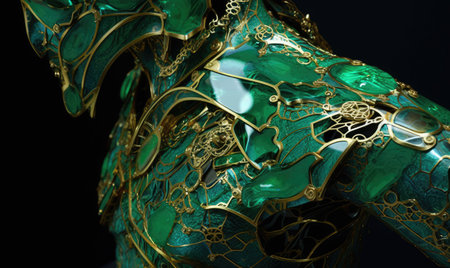 Enchanting armor gleams with liquid vitreous enamel Creating using generative AI toolsの素材