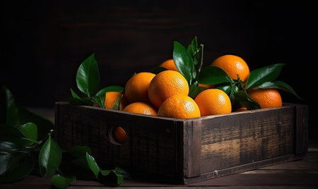 Bright and juicy mandarin oranges ready for eating. Creating using generative AI toolsの素材