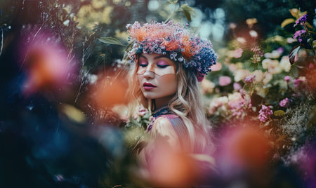 Enchanting closeup of a magical fairy amidst a breathtaking forest. Creating using generative AI toolsの素材