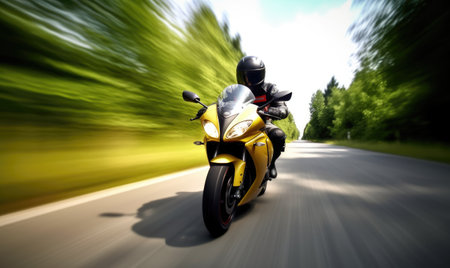 The adrenaline-fueled ride on the motorcycle was a thrilling experience. Creating using generative AI toolsの素材