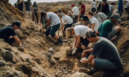 People join forces to uncover hidden treasure Creating using generative AI toolsの素材