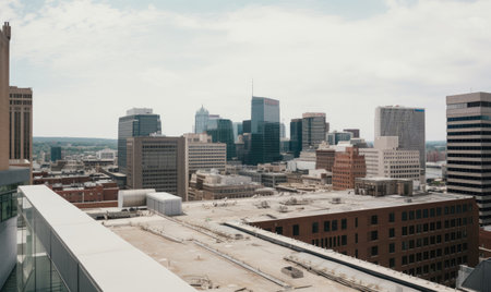 The rooftop provided a stunning view of the megapolis Creating using generative AI toolsの素材