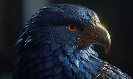 In a display of strength, an eagle takes on a militaristic persona in armor. Creating using generative AI toolsの素材