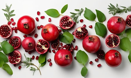 Pomegranate and mint infused water for a detox drink Creating using generative AI toolsの素材
