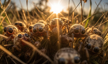 Eight-legged selfie: Spider captures its unique beauty and meticulous craftsmanship. Creating using generative AI toolsの素材