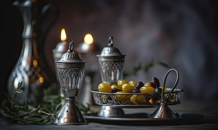 Moroccan tea cup ornament for festive Ramadan Kareem celebrations Creating using generative AI toolsの素材