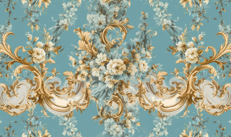 Rococo-inspired flowers with whimsical and intricate details. Creating using generative AI toolsの素材