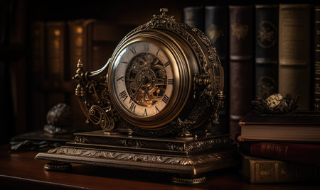 Timekeeping marvel: Exquisite mechanical clock displays precise movement and intricate details. Creating using generative AI toolsの素材