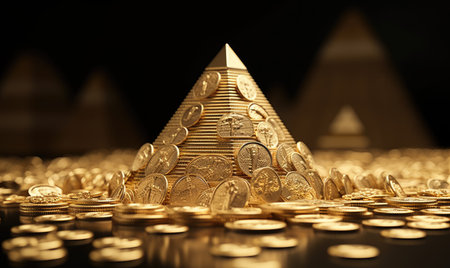 Discover the golden treasure within the miniature Egypt pyramid. designeの素材