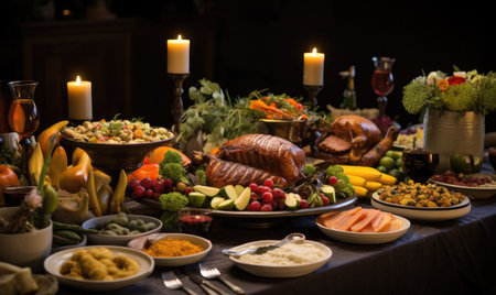 Guests marveled at the artistry of the feast table, as skilled chefs had meticulously arranged each dish with precision and careの素材