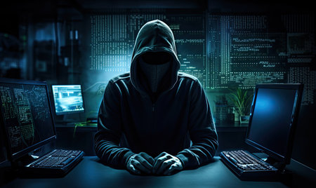 In the virtual realm, the hacker was a master, manipulating data with precision and finesseの素材