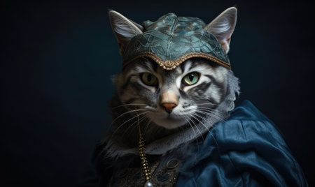 The portrait captures the essence of the trickster's dual nature, with the cat mask symbolizing his cunning and unpredictability.   designeの素材