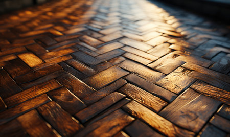 A close up of a wooden floor with a black borderの素材