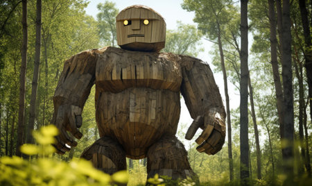 Small golems made of twigs and leaves blended with nature.   designeの素材