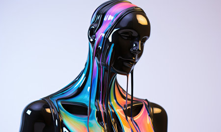 A multicolored statue of a woman's head and shouldersの素材