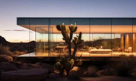 A house with a cactus in front of itの素材