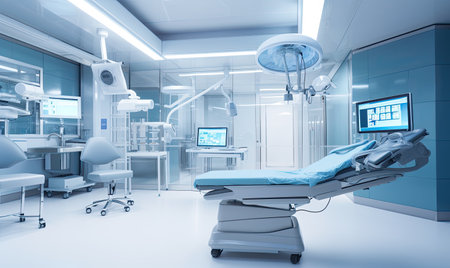 A hospital room filled with lots of medical equipmentの素材
