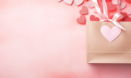 A paper bag with a heart on itの素材