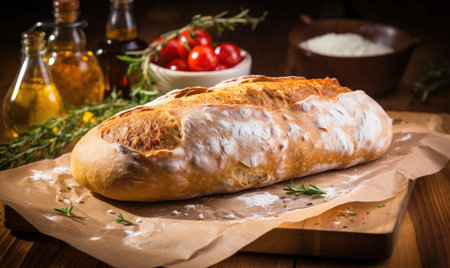 A Delicious Loaf of Bread on a Crisp Sheet of Paperの素材