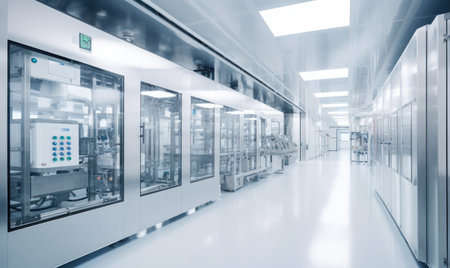 A large room filled with lots of machinesの素材