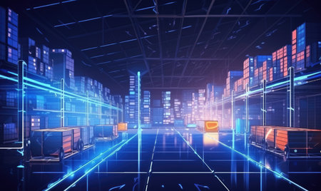 A futuristic city filled with lots of tall buildingsの素材