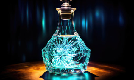 A glass bottle with a flower inside of itの素材