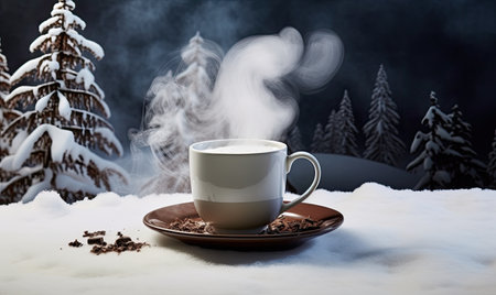A cup of coffee sitting on top of a saucerの素材