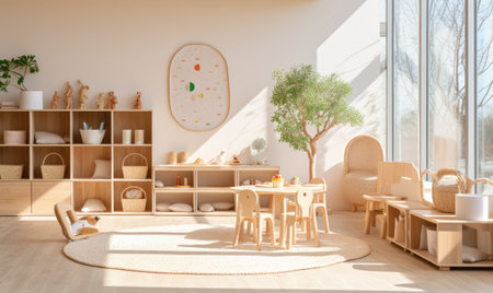 A room filled with lots of wooden furnitureの素材