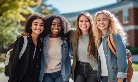 A Gathering of Vibrant Young Womenの素材