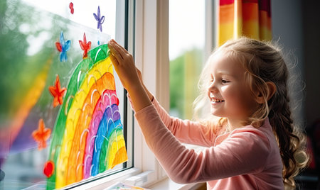 A Creative Masterpiece Unleashed: A Little Girl's Wall-Writing Adventureの素材