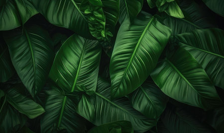 A photo capturing the detailed view of a cluster of vibrant green leaves, showcasing their natural beauty and intricate patterns.の素材